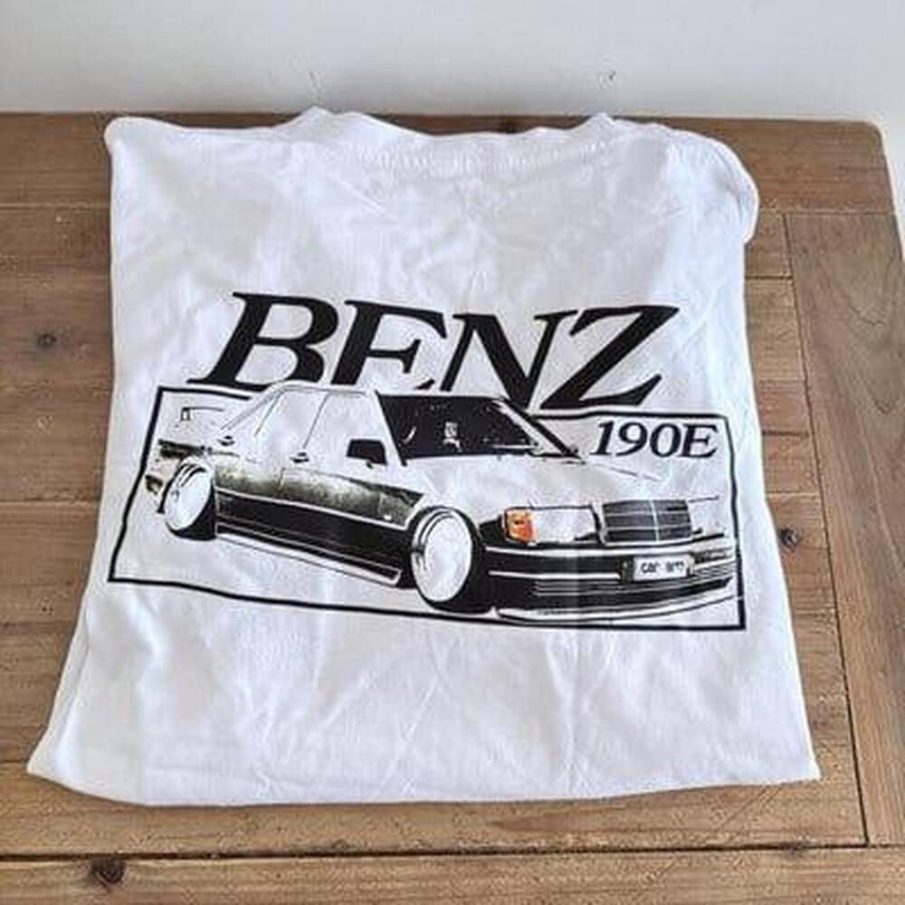 Mercedes Benz 190E White And Black Tee